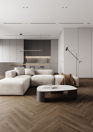 Кварцевый ламинат Fargo Бевел Английская ёлка Дуб Квебек 33-6191-8